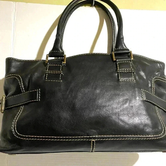 Michael kors black leather satchel handbag w - Picture 8 of 11